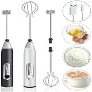Batedor Misturador Mixer Elétrico para Bebidas Leite Café Clara de Ovo 2 em 1
